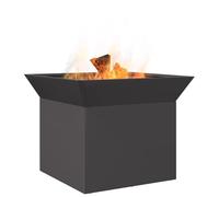 vidaXL Braciere Colore: nero, materiale: acciaio, dimensioni: 50 x 40 cm, solo per esterni, riscaldamento a legna, portatile, stile industriale con possibilità di sospensione, arrugginisce nel tempo