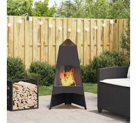 vidaXL Focolare Nero 50 x 50 x 95 cm Acciaio laminato a freddo