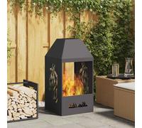 vidaXL Focolare Nero 50x50x100 cm Acciaio