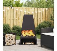 vidaXL Focolare Nero 60 x 35 x 100 cm Acciaio laminato a freddo