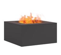 vidaXL Focolare Nero 60 x 60 x 30 cm Acciaio, Braciere Moderno per Giardino e terrazza, Soluzione di Riscaldamento Esterno Durevole, Rettangolare e Portatile per Eventi Eleganti