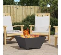 vidaXL Focolare Nero 60 x 60 x 30 cm Acciaio laminato a freddo