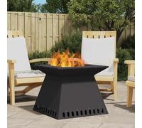 vidaXL Focolare Nero 60 x 60 x 50 cm Acciaio laminato a freddo