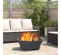 vidaXL Focolare Nero 75 x 75 x 28 cm Acciaio laminato a freddo