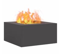 vidaXL Focolare da esterno durevole | Acciaio a freddo 80 x 40 cm Portatile quadrato per balconi e giardini Finitura moderna opaca in metallo resistente al calore da patio