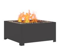 vidaXL Braciere quadrato nero da esterno durevole acciaio laminato a freddo resistente alla ruggine e resistente al calore, perfetto per giardino e patio, 80 x 40 cm, in metallo portatile