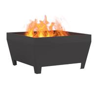 vidaXL Braciere quadrato nero | acciaio laminato a freddo 80 x 43 cm design minimalista riscaldamento esterno per giardino e patio focolare in legno resistente al calore durevole