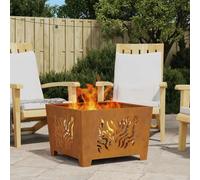 vidaXL Focolare Quadrato 60x60x40 cm Acciaio Resistente