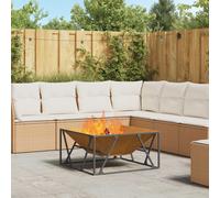 vidaXL Focolare Quadrato 80x80x40 cm in Acciaio Invecchiato