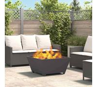 vidaXL Focolare Quadrato Nero 80x80x40 cm Acciaio