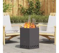 vidaXL Focolare Senza Fumi Esagonale Nero 48x48x51 cm Acciaio