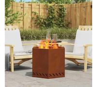 vidaXL Focolare Senza Fumi Marrone 58 x 58 x 51 cm Acciaio