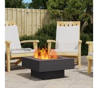 vidaXL Braciere a legna quadrato 60 x 60 cm esterno durevole riscaldatori in acciaio verniciato a polvere nero design industriale per terrazze e giardini