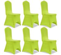 vidaXL Fodera Elastica per Sedie 6 pz Verde