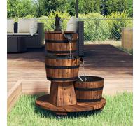 vidaXL Fontana Acqua con Pompa e Ruote 55x55x80cm Legno Massello Abete