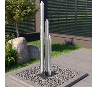 Fontana da Giardino Argento 48x34x153 cm in Acciaio Inox