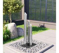 vidaXL Fontana da Giardino Argento 48x34x88 cm in Acciaio Inox