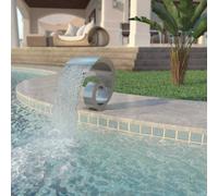 vidaXL Fontana per Piscina in Acciaio Inossidabile 50x30x53 cm Argento