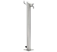 vidaXL Fontanella a Colonna in Acciaio Inox Rotonda 95 cm Irrigazione Giardino