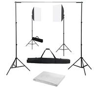 vidaXL Fotostudioset Met softboxlampen en achtergrond