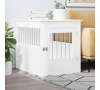 vidaXL Gabbia Cani Arredamento Bianca 64,5x80x71cm Legno Multistrato