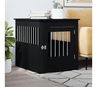 vidaXL Gabbia Cani Arredamento Nera 64,5x80x71cm Legno Multistrato