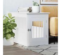 vidaXL Gabbia Cani da Arredamento Bianca 55x75x65cm Legno Multistrato
