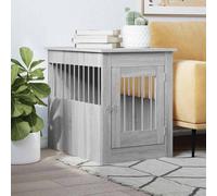 vidaXL Gabbia Cani da Arredamento Grigio Sonoma 55x80x68cm Multistrato