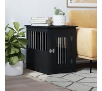 vidaXL Gabbia Cani da Arredamento Nera 45x62x59cm Legno Multistrato