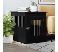 vidaXL Gabbia Cani da Arredamento Nera 55x75x65cm Legno Multistrato