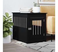 vidaXL Gabbia Cani da Arredamento Nera 55x80x68cm Legno Multistrato