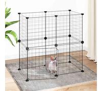 vidaXL Gabbia per Animali 12 Pannelli con Porta Nero 70x35x70 cm