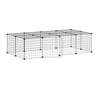 vidaXL Gabbia per Animali 20 Pannelli con Porta Nera 35x35 cm Acciaio