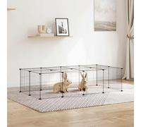 vidaXL Gabbia per Animali 20 Pannelli con Porta Nera 35x35 cm Acciaio