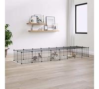 vidaXL Gabbia per Animali 36 Pannelli con Porta Nera 35x35 cm Acciaio