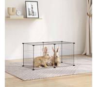 vidaXL Gabbia per Animali Domestici 8 Pannelli Nero 70x35x35 cm Acciaio