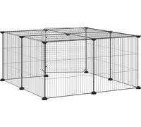 vidaXL Gabbia per Animali 12 Pannelli con Porta Nero 35x35 cm Acciaio
