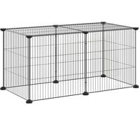 vidaXL Gabbia per Animali Domestici 8 Pannelli Nero 35x35 cm Acciaio