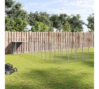 vidaXL Gabbia per Cani Argento 13,31 m² in Acciaio