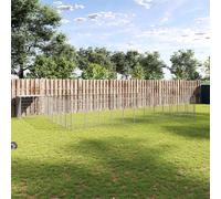 vidaXL Gabbia per Cani Argento 25,41 m² in Acciaio