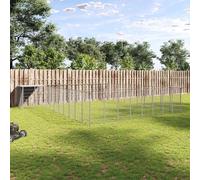 vidaXL Gabbia per Cani Argento 25,41 m² in Acciaio