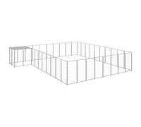 vidaXL Gabbia per Cani Argento 25,41 m² in Acciaio