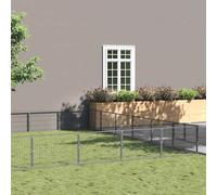 vidaXL Gabbia per Cani Argento 36 m² in Acciaio