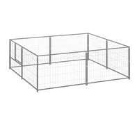 vidaXL Gabbia per Cani Argento 4 m² in Acciaio
