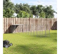 vidaXL Gabbia per Cani Argento 6,05 m² in Acciaio