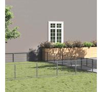 vidaXL Gabbia per Cani Argento 60 m² in Acciaio