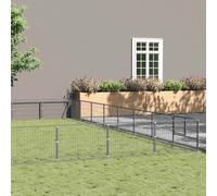 vidaXL Gabbia per Cani Argento 80 m² in Acciaio