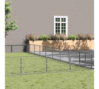 vidaXL Gabbia per Cani Argento 81 m² in Acciaio