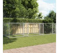 vidaXL Gabbia per Cani con Porte Grigia 6x2x1,5 m in Acciaio Zincato
