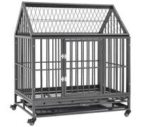 VIDAXL - Gabbia Per Cani Con Ruote In Acciaio E Tetto 92x62x106 Cm